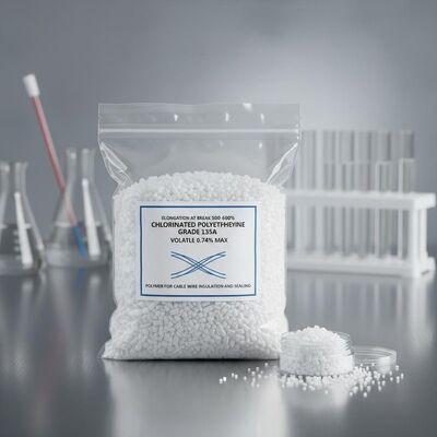 Elongation At Break 500-600 Percent Chlorinated Polyethylene Grade 135A Volatile 0.74 Percent Polymer for Cable Wire Insulation and Sealing
