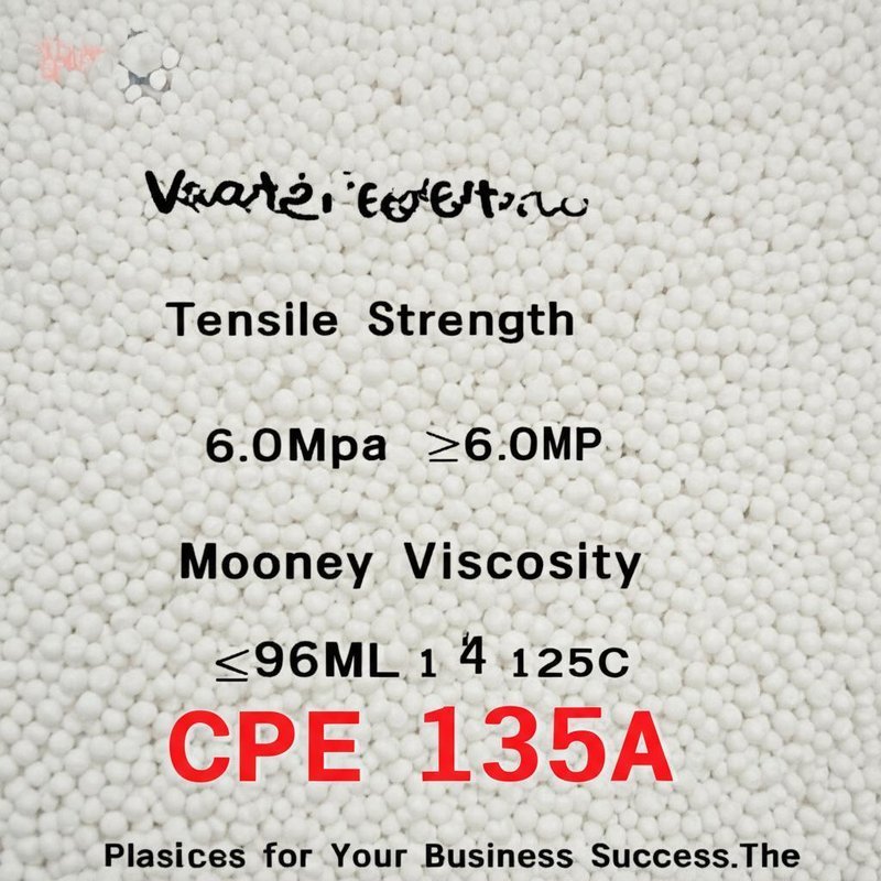 Volatile 0.75% Tensile Strength ≥6.0Mpa Mooney Viscosity ≤96ML 1 4 125C CPE 135A Plastics for Your Business Success